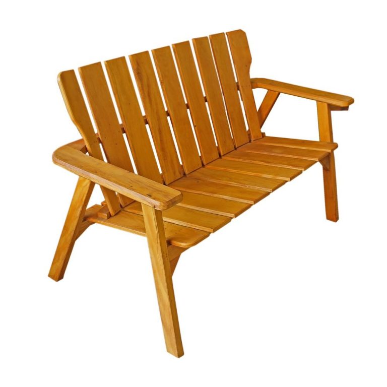 Banco Varanda em madeira 2 lugares anatômico - namoradeira em peroba rosa