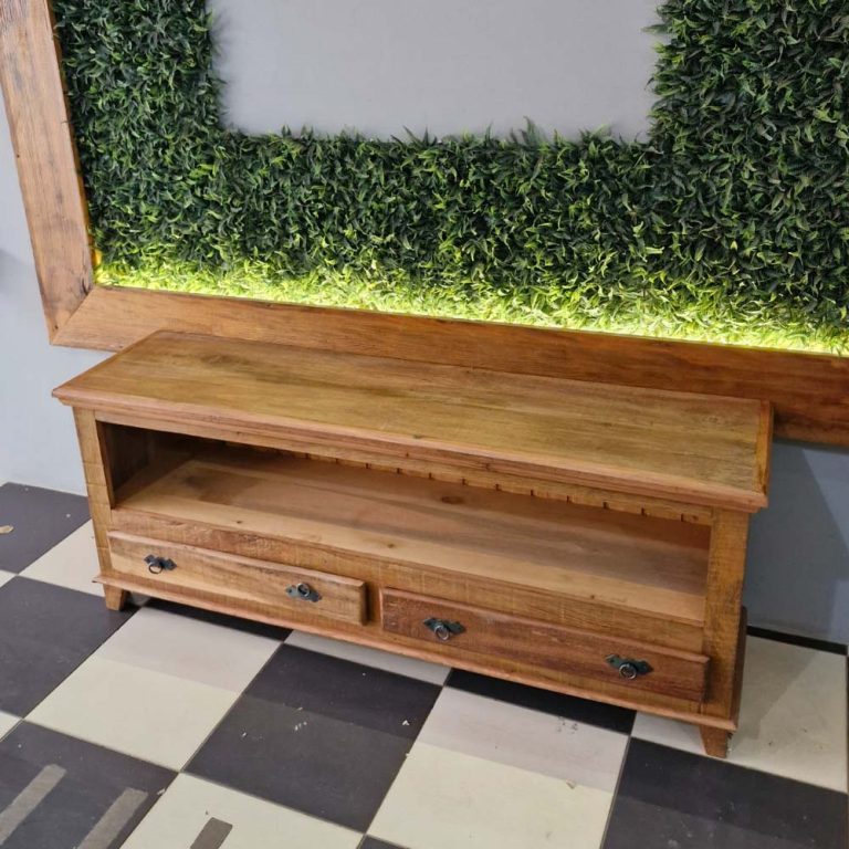 Rack com 2 Gavetas em madeira Maciça – Eco