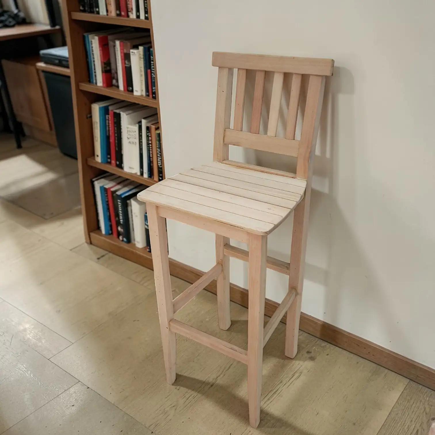 Banqueta alta em madeira estilo mineirinha